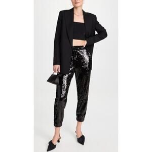 English Factory Black Sequin Joggers size XS